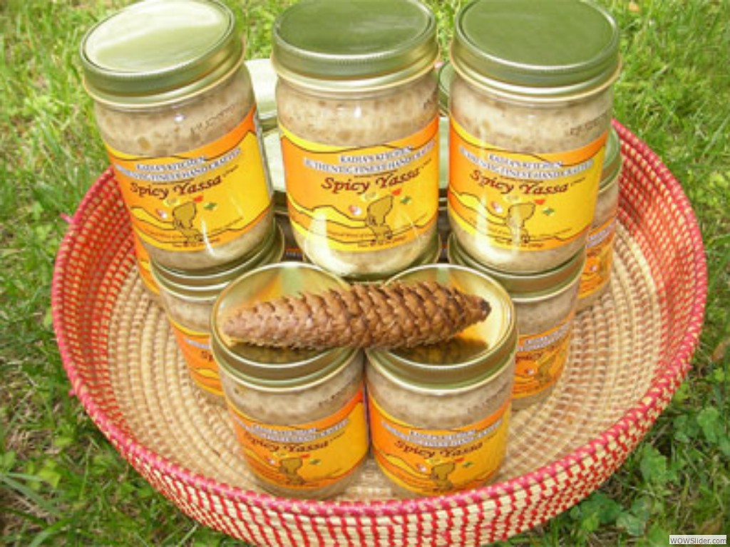 Jars of Spicy Lemon Sauce in a basket